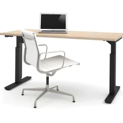 bestar Standing Desks<Universel 60"W Electric Height Adjustable Desk, Northern Maple (65867-38)