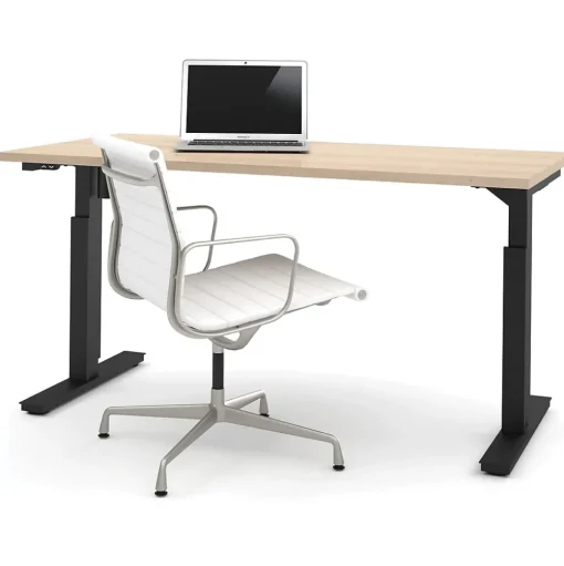 bestar Standing Desks<Universel 60"W Electric Height Adjustable Desk, Northern Maple (65867-38)