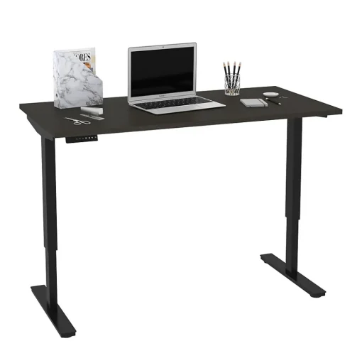 bestar Standing Desks<Universel 60"W Electric Height Adjustable Desk, Deep Grey (65867-32)