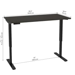 bestar Standing Desks<Universel 60"W Electric Height Adjustable Desk, Deep Grey (65867-32)