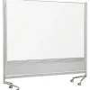 Best-Rite Dry Erase<D.O.C. Porcelain Mobile Dry-Erase Whiteboard, Anodized Aluminum Frame, 6' x 6' (661AG-DD)