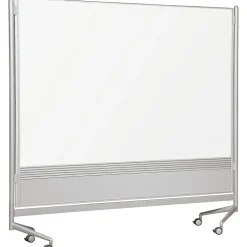 Best-Rite Dry Erase<D.O.C. Porcelain Mobile Dry-Erase Whiteboard, Anodized Aluminum Frame, 6' x 6' (661AG-DD)