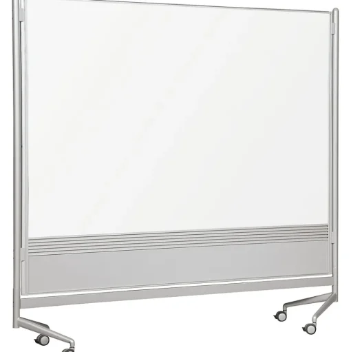 Best-Rite Dry Erase<D.O.C. Porcelain Mobile Dry-Erase Whiteboard, Anodized Aluminum Frame, 6' x 6' (661AG-DD)
