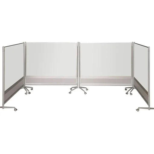 Best-Rite Dry Erase<D.O.C. Porcelain Mobile Dry-Erase Whiteboard, Anodized Aluminum Frame, 6' x 6' (661AG-DD)
