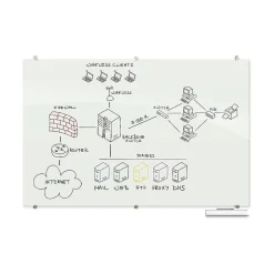 Best-Rite Dry Erase<Visionary Glass Dry-Erase Whiteboard, 6' x 4' (83845)