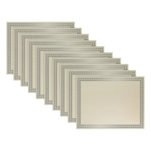 Better Office Awards & Certificates<Certificates, 11" x 8.5", Ivory/Silver, 100/Pack (64493-100PK)