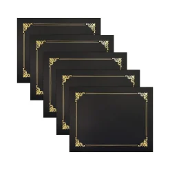 Better Office Awards & Certificates<Certificate Holders, 8.75" x 11.25", Black/Gold, 25/Pack (65251-25PK)
