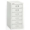 Bisley File Cabinets<® 6 Drawer Steel Desktop Multidrawer Cabinet, White