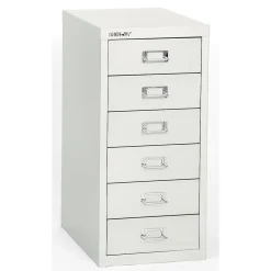 Bisley File Cabinets<® 6 Drawer Steel Desktop Multidrawer Cabinet, White