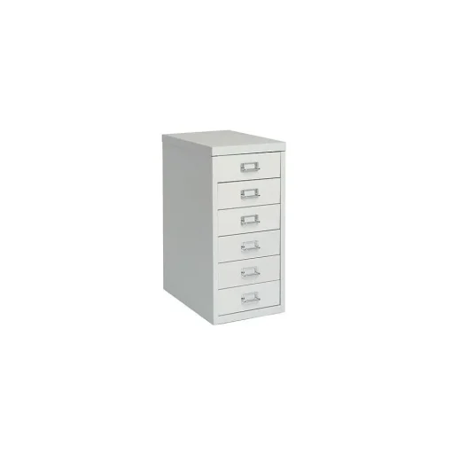 Bisley File Cabinets<® 6 Drawer Steel Desktop Multidrawer Cabinet, White