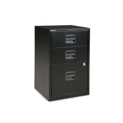 Bisley File Cabinets<3-Drawer Vertical File Cabinet, Locking, Letter, Black, 15.75"D (FILE3-BK DISP)