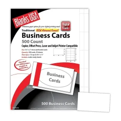 Blanke Business Cards<Blanks/USA® 3 1/2" x 2" 80 lbs. Micro-Perforated Business Card, White, 2500/Pack