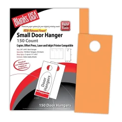 Blanke Business Cards<Blanks/USA® 3.67" x 8 1/2" 65 lbs. Digital Timberline Cover Door Hanger, Hunter's Orange, 50/Pack