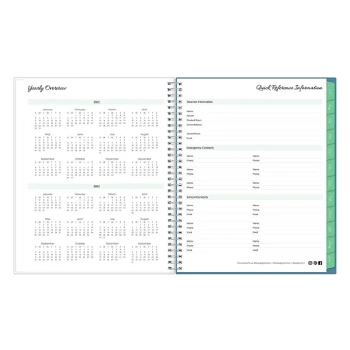 Blue Sky Grade Books<Floral Ditsy Dapply Light Weekly & Monthly Lesson Planner, 8.5" x 11" (132002-A23)