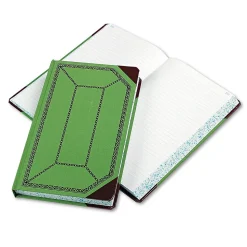 Boorum & Pease Accounting & Record Journals<Record Book, 7 5/8" x 12 1/2", Green/Red, 250 Sheets/Book (67 1/8-500-R)