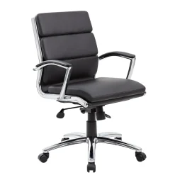 Boss Office Products Office Chairs<Boss CaresoftPlus Executive Series High Back Executive Chair with Metal Chrome Finish, Black (B9476-BK)