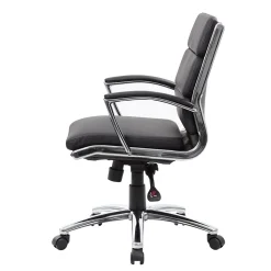 Boss Office Products Office Chairs<Boss CaresoftPlus Executive Series High Back Executive Chair with Metal Chrome Finish, Black (B9476-BK)