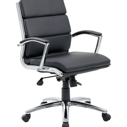 Boss Office Products Office Chairs<Boss CaresoftPlus Executive Series High Back Executive Chair with Metal Chrome Finish, Black (B9476-BK)