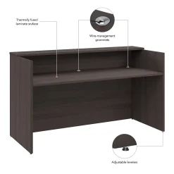 Bush Business Furniture Office Desks<Arrive 72"W Reception Desk with Shelf, (AVD172SGK)