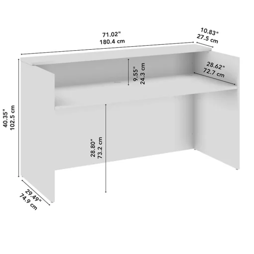 Bush Business Furniture Office Desks<Arrive 72"W Reception Desk with Shelf, (AVD172SGK)