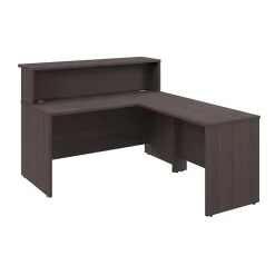 Bush Business Furniture L-Desks<Arrive 60"W L Shaped Reception Desk with Shelf, (ARV003SG)