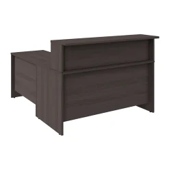 Bush Business Furniture L-Desks<Arrive 60"W L Shaped Reception Desk with Shelf, (ARV003SG)