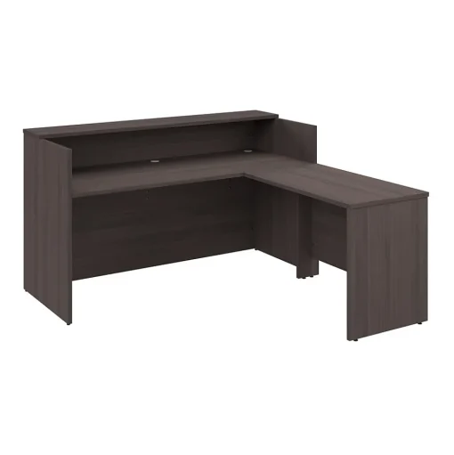 Bush Business Furniture L-Desks<Arrive 72"W L Shaped Reception Desk with Shelf, (ARV006SG)