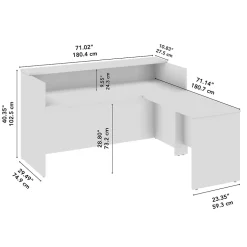 Bush Business Furniture L-Desks<Arrive 72"W L Shaped Reception Desk with Shelf, (ARV006SG)