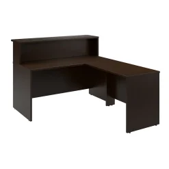 Bush Business Furniture L-Desks<Arrive 60"W L Shaped Reception Desk with Shelf, (ARV003MR)