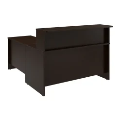 Bush Business Furniture L-Desks<Arrive 60"W L Shaped Reception Desk with Shelf, (ARV003MR)