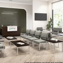 Bush Business Furniture L-Desks<Arrive 60"W L Shaped Reception Desk with Shelf, (ARV003MR)
