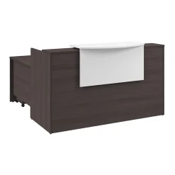 Bush Business Furniture L-Desks<Arrive 72"W L Shaped Reception Desk with Counter and Mobile File Cabinet, (ARV010SG)