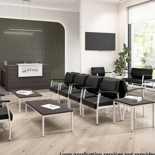 Bush Business Furniture L-Desks<Arrive 72"W L Shaped Reception Desk with Counter and Mobile File Cabinet, (ARV010SG)