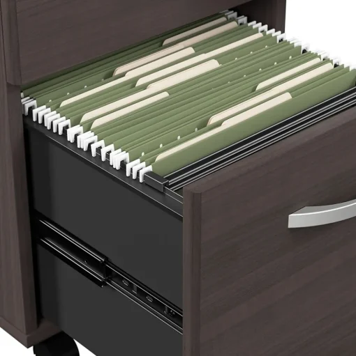 Bush Business Furniture L-Desks<Arrive 72"W L Shaped Reception Desk with Counter and Mobile File Cabinet, (ARV010SG)