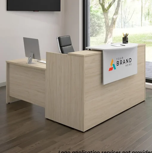 Bush Business Furniture L-Desks<Arrive 72"W L Shaped Reception Desk with Counter, (ARV009NE)