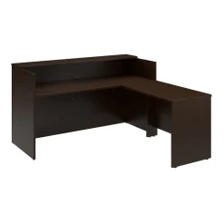Bush Business Furniture L-Desks<Arrive 72"W L Shaped Reception Desk with Shelf, (ARV006MR)