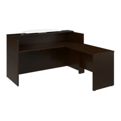 Bush Business Furniture L-Desks<Arrive 72"W L Shaped Reception Desk with Counter, (ARV009MR)