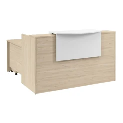 Bush Business Furniture L-Desks<Arrive 72"W L Shaped Reception Desk with Counter and Mobile File Cabinet, (ARV010NE)