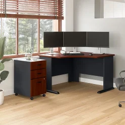 Bush Business Furniture Office Desks<Cubix 48"W Corner Desk with Mobile File Cabinet, (SRA035HCSU)