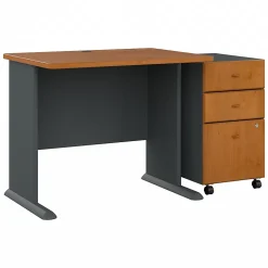 Bush Business Furniture Office Desks<Cubix 36W Desk with Mobile File Cabinet, (SRA024NCSU)