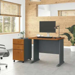 Bush Business Furniture Office Desks<Cubix 36W Desk with Mobile File Cabinet, (SRA024NCSU)