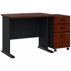 Bush Business Furniture Computer Desks<Cubix 36W Desk with Mobile File Cabinet, (SRA024HCSU)