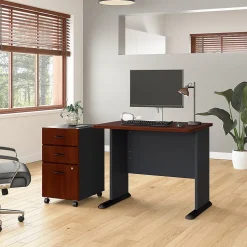 Bush Business Furniture Computer Desks<Cubix 36W Desk with Mobile File Cabinet, (SRA024HCSU)