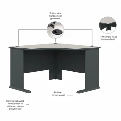 Bush Business Furniture Computer Desks<Cubix 48"W Corner Desk, (WC8427A)