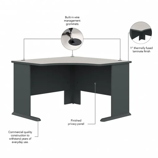 Bush Business Furniture Computer Desks<Cubix 48"W Corner Desk, (WC8427A)