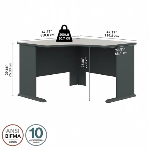 Bush Business Furniture Computer Desks<Cubix 48"W Corner Desk, (WC8427A)