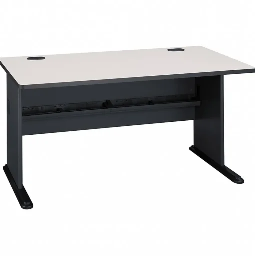 Bush Business Furniture Computer Desks<Cubix 60"W Desk, Slate/White Spectrum (WC8460A)