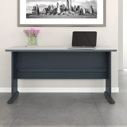 Bush Business Furniture Computer Desks<Cubix 60"W Desk, Slate/White Spectrum (WC8460A)