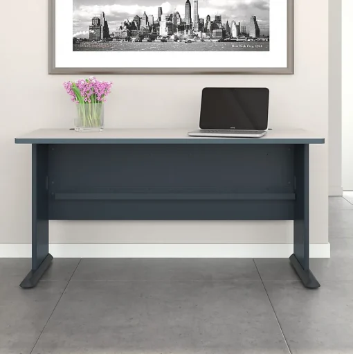 Bush Business Furniture Computer Desks<Cubix 60"W Desk, Slate/White Spectrum (WC8460A)