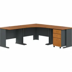 Bush Business Furniture Corner Desks<Cubix 84"W Corner Desk with Mobile File Cabinet, (SRA041NCSU)